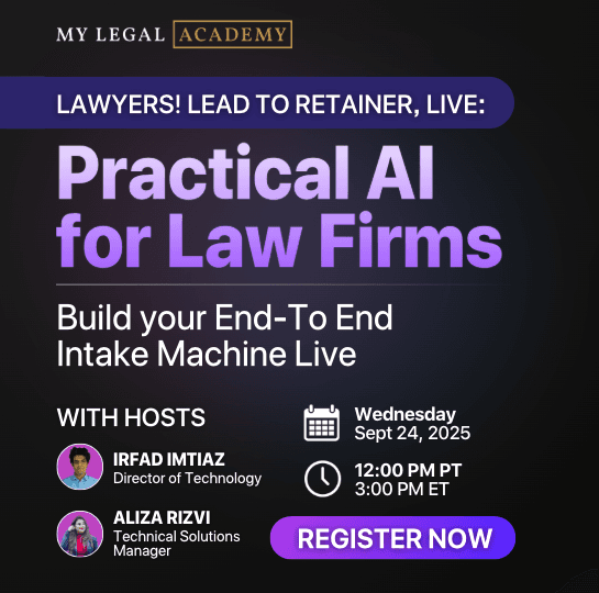 Lead to Retainer, Live. Practical AI Workshop for Law Firms.
